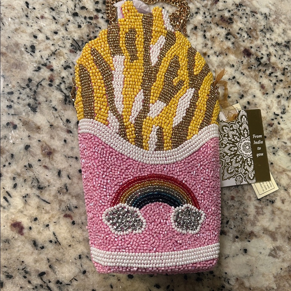 Beaded French Fry Bag with Rainbow Design— viral TikTok
